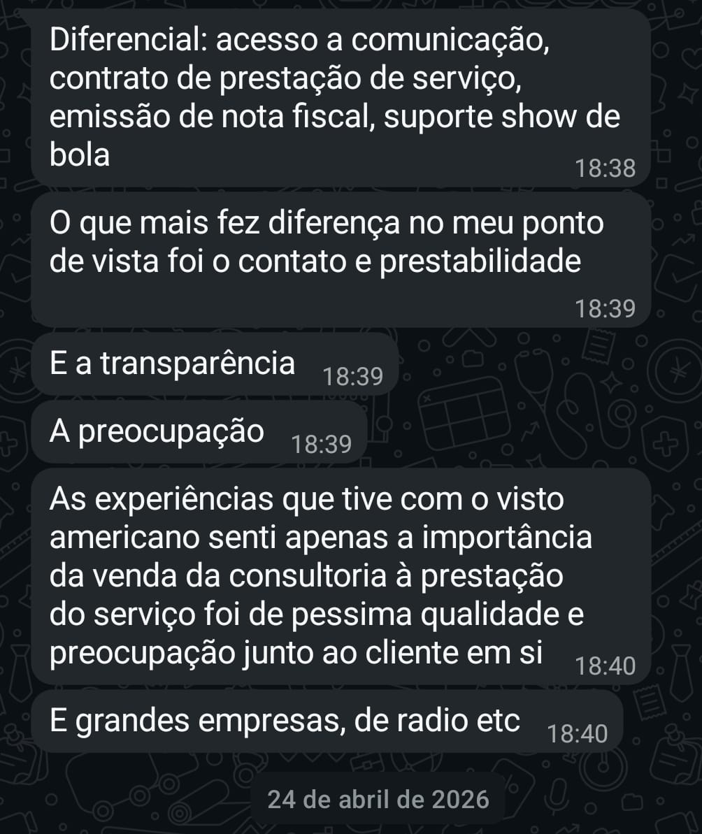 Depoimento — Visto negado antes · Aprovado na segunda tentativa